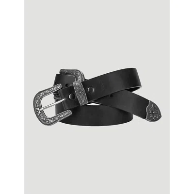 Wrangler Women's Double Buckle Western Belt In Black