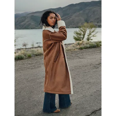 Wrangler Women's Faux Leather Wrange Coat In Medium Brown