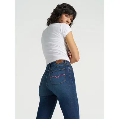 Wrangler Women's Fierce Flare Embroidered Jean In Stargazer In Red