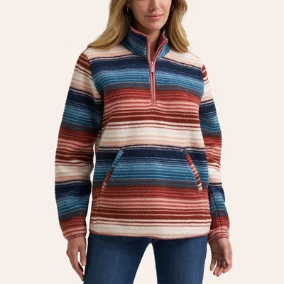 Wrangler Women's High Plains Multicolor Serape Print Quarter Zip Sweater In Multi Stripe