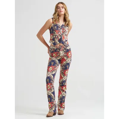 Wrangler Women's High Rise Print Bootcut Jean In Rodeo Roundup In Multi