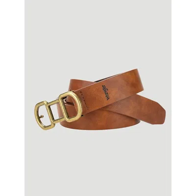 Wrangler Women's Horse Bit Buckle Belt In Cognac In Brown