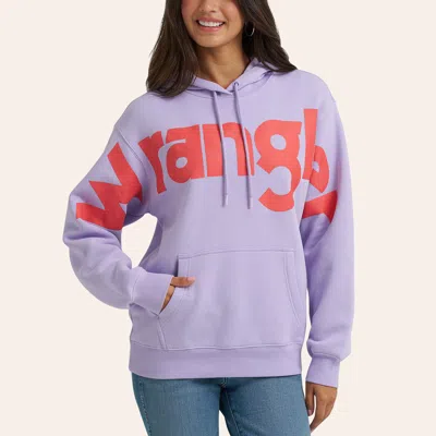 Wrangler Women's Lilac & Coral Oversized Logo Hoodie In Purple