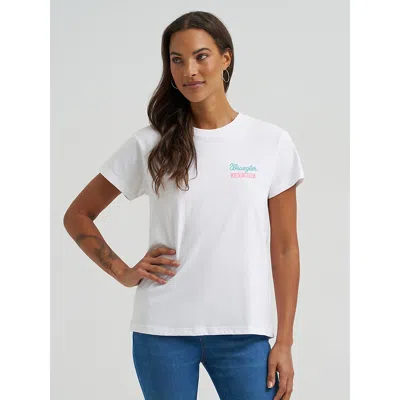Wrangler Women's Local Ranch Retro Regular Fit Tee In Bright White