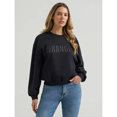 Wrangler Women's Logo Canyon Crew Pullover In Black Beauty