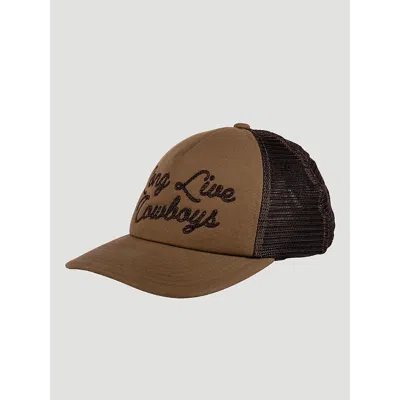 Wrangler Women's Long Live Cowboys Baseball Cap In Olive Black In Brown