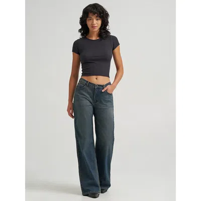 Wrangler Women's Low Rise Baggy Jean In Butterfly In Blue - Dark