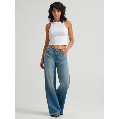 Wrangler Women's Low Rise Baggy Jean In Glacier In Blue - Light