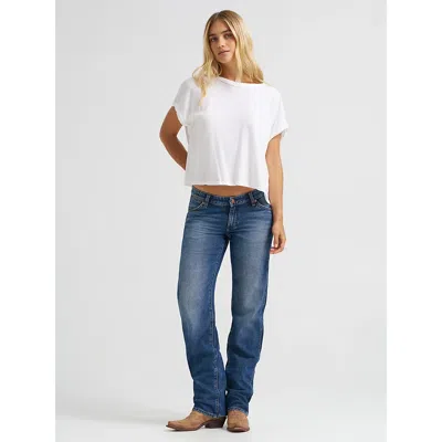 Wrangler Women's Low Rise Cowboy Jean In Blazer Blue In White