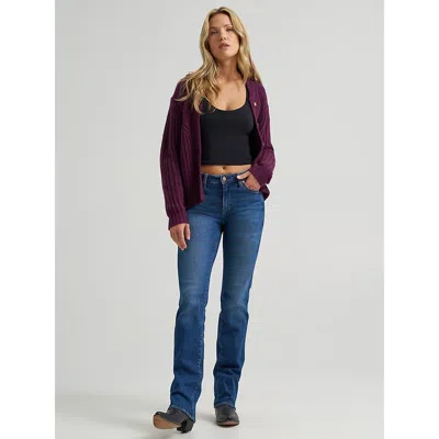 Wrangler Women's Mid Rise Bootcut Jean In Blue Abyss