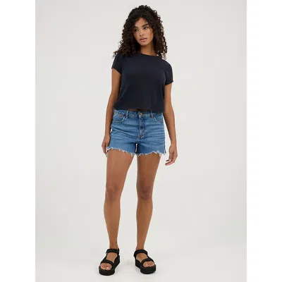 Wrangler Women's Mid Rise Denim Short In Carolina Blue