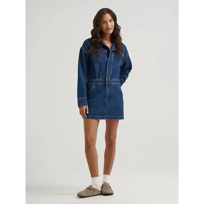 Wrangler Women's Moto Dress In Rawhide Blue