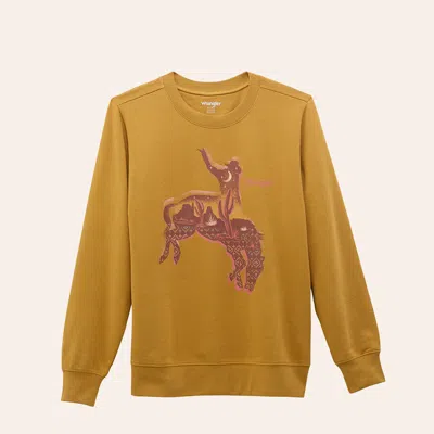 Wrangler Women's Mustard Bronc Rider Graphic Sweatshirt In Yellow