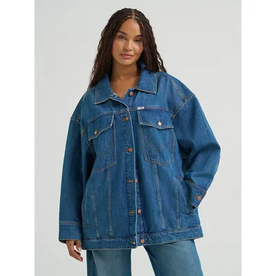 Wrangler Women's Oversized Mega Trucker Jacket In Ace