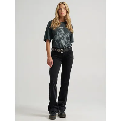 Wrangler Women's Patch Pocket Corduroy Jean In Jet Black