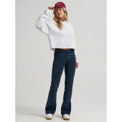 Wrangler Women's Patch Pocket Velour Jean In Dark Sapphire In Blue