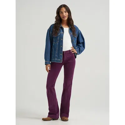Wrangler Women's Patch Pocket Velour Jean In Potent Purple