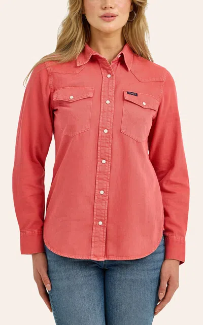 Wrangler Women's Pink Woven Western Shirt