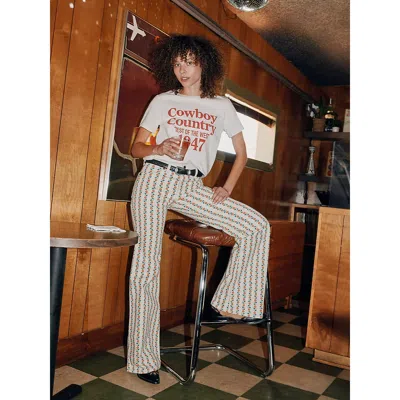 Wrangler Women's Print 70's Flare Jean In Folksy Floral In Multi