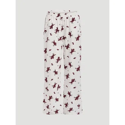 Wrangler Women's Printed Pajama Pants In White/red In Multi