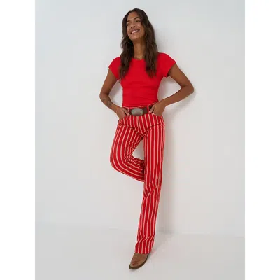 Wrangler Women's Printed Wrancher Jean In Rope In Red