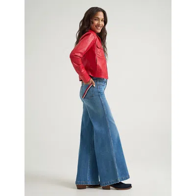 Wrangler Women's Rainbow Pocket Wide Leg Jean In Ellis In Blue