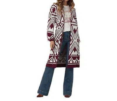 Wrangler Women's Retro Punchy Cardigan In Magenta In Pink