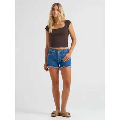 Wrangler Women's Reworked Short In Dark Stone In Blue
