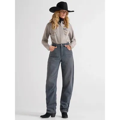 Wrangler Women's Sleek Barrel Jean In Moonstone Fade In Gray