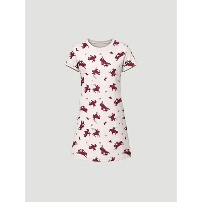 Wrangler Women's Sleep Dress In White/red In Neutral