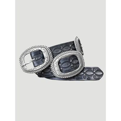 Wrangler Women's Slider Conchos Belt In Black