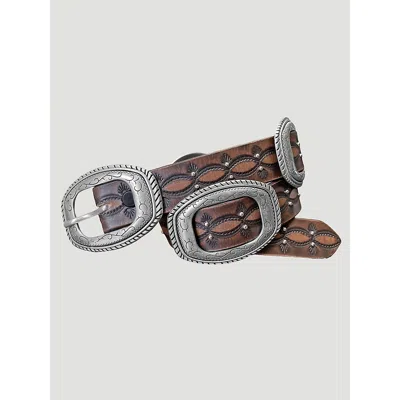 Wrangler Women's Slider Conchos Belt In Brown
