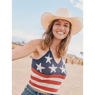 Wrangler Women's Stars And Stripes Crochet Tank In Blue