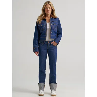 Wrangler Women's Super ® Low Rise Cuff Jean In Super Raw In Blue - Dark