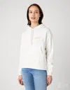 Wrangler Women's Sweatshirt  112343674 Regular Hoodie Worn White In White