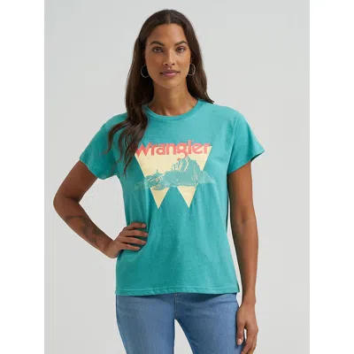 Wrangler Women's  W Mountains Reg Fit Tee In Latigo Bay In Green