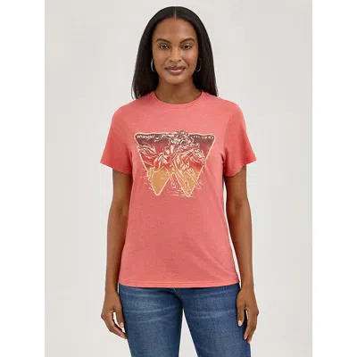 Wrangler Women's W Rodeo Reg Fit Tee In Burnt Sienna In Pink