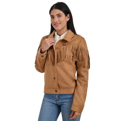 Wrangler Women's Western Style Fringed Jacket In Brown