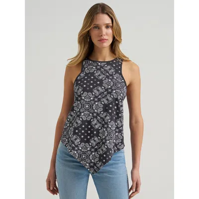 Wrangler Women's  Allover Bandana Print Tank In Black