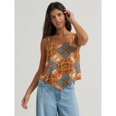 Wrangler Women's  Bandana Spagetti Tank In Brown In Blue