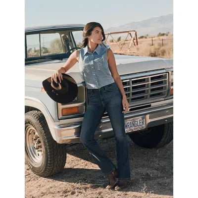 Wrangler Women's  Bespoke High Rise Bootcut Jean In Lacey In Blue