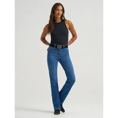 Wrangler Women's  Bespoke High Rise Bootcut Jean In Pearl In Blue