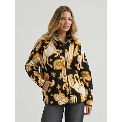 Wrangler Women's  Big Sky Sherpa Snap Jacket In Brown