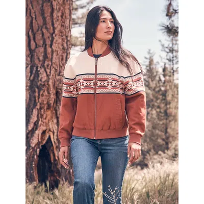 Wrangler Women's  Checotah Bomber Jacket In Cream Slice In Orange