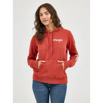 Wrangler Women's  Classic Logo Hoodie In Rust In Red