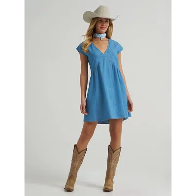 Wrangler Retro Women's Light Wash Swing Denim Dress In Blue