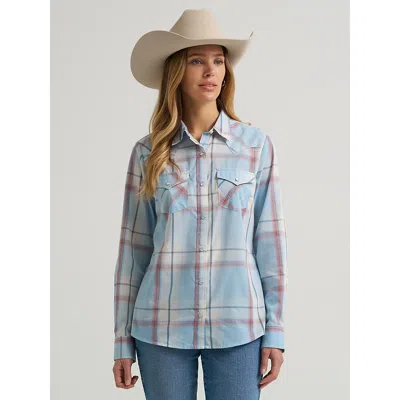 Wrangler Women's  Essential Western Snap Shirt In Blue
