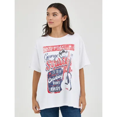 Wrangler Women's ® George Strait Oversized Band Tee In Bright White