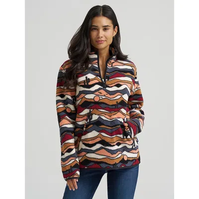 Wrangler Women's  High Plains Sherpa Zip Pullover In Mesa Dream In Multi