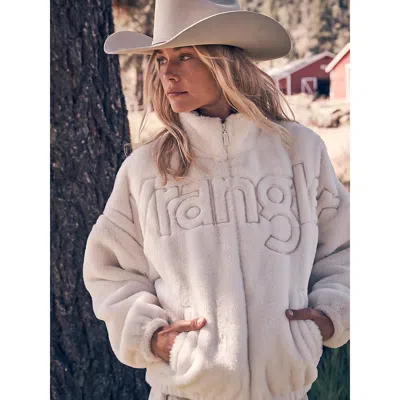 Wrangler Women's  Open Range Faux Fur Jacket In White